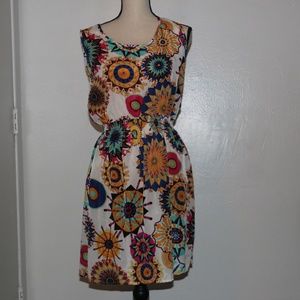 Drunken Tango Geometric Floral Summer Dress NWOT